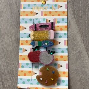 Piper K Glittery Art/School Themed Hair Clip Set